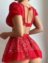 Beautiful Lingerie Fancy Flowers Valentine's Day Ensemble Lingerie